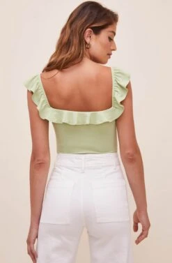 Lala Ruffle Bodysuit -Astr The Label Shop ACT16596 CELERY 5