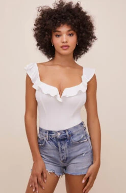 Lala Ruffle Bodysuit -Astr The Label Shop ACT16596 WHITE 3