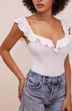 Lala Ruffle Bodysuit -Astr The Label Shop ACT16596 WHITE 5