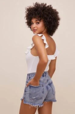 Lala Ruffle Bodysuit -Astr The Label Shop ACT16596 WHITE 8