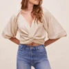 Raisa Twist Front Top -Astr The Label Shop ACT16606 LIGHTTAUPE 3