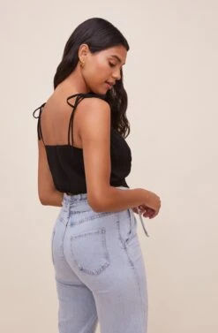 Aracely Smocked Crop Top -Astr The Label Shop ACT16607 BLACK 6