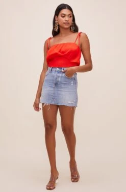 Aracely Smocked Crop Top -Astr The Label Shop ACT16607 CHERRY 1