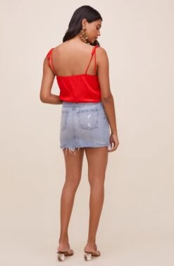Aracely Smocked Crop Top -Astr The Label Shop ACT16607 CHERRY 6