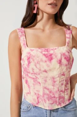 Kelis Tie Dye Corset Top 9 Kelis Tie Dye Corset Top -Astr The Label Shop ACT16675 PINKTIE DYE 3