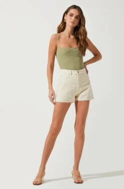 Lizette Scallop Edge Bodysuit -Astr The Label Shop ACT16689 SAGE 1