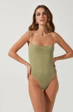 Lizette Scallop Edge Bodysuit -Astr The Label Shop ACT16689 SAGE 2