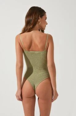 Lizette Scallop Edge Bodysuit -Astr The Label Shop ACT16689 SAGE 3