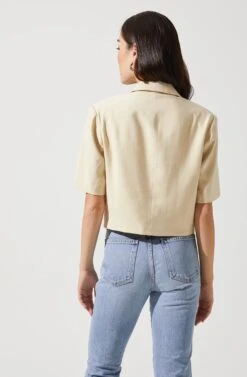 Melrose Short Sleeve Jacket -Astr The Label Shop ACT16704 NATURAL 3