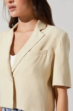 Melrose Short Sleeve Jacket -Astr The Label Shop ACT16704 NATURAL 4