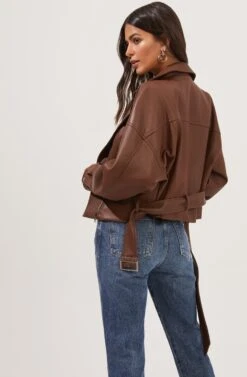 Rubia Faux Leather Moto Jacket 17 Rubia Faux Leather Moto Jacket -Astr The Label Shop ACT16740 BROWN 6
