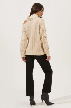 Sequoia Cutout Shoulder Turtleneck Sweater 31 Sequoia Cutout Shoulder Turtleneck Sweater -Astr The Label Shop ACT16747 CREAM 4