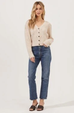 Tea Party Embroidered Flower Cardigan -Astr The Label Shop ACT16748 BLUSHFLOWER 1