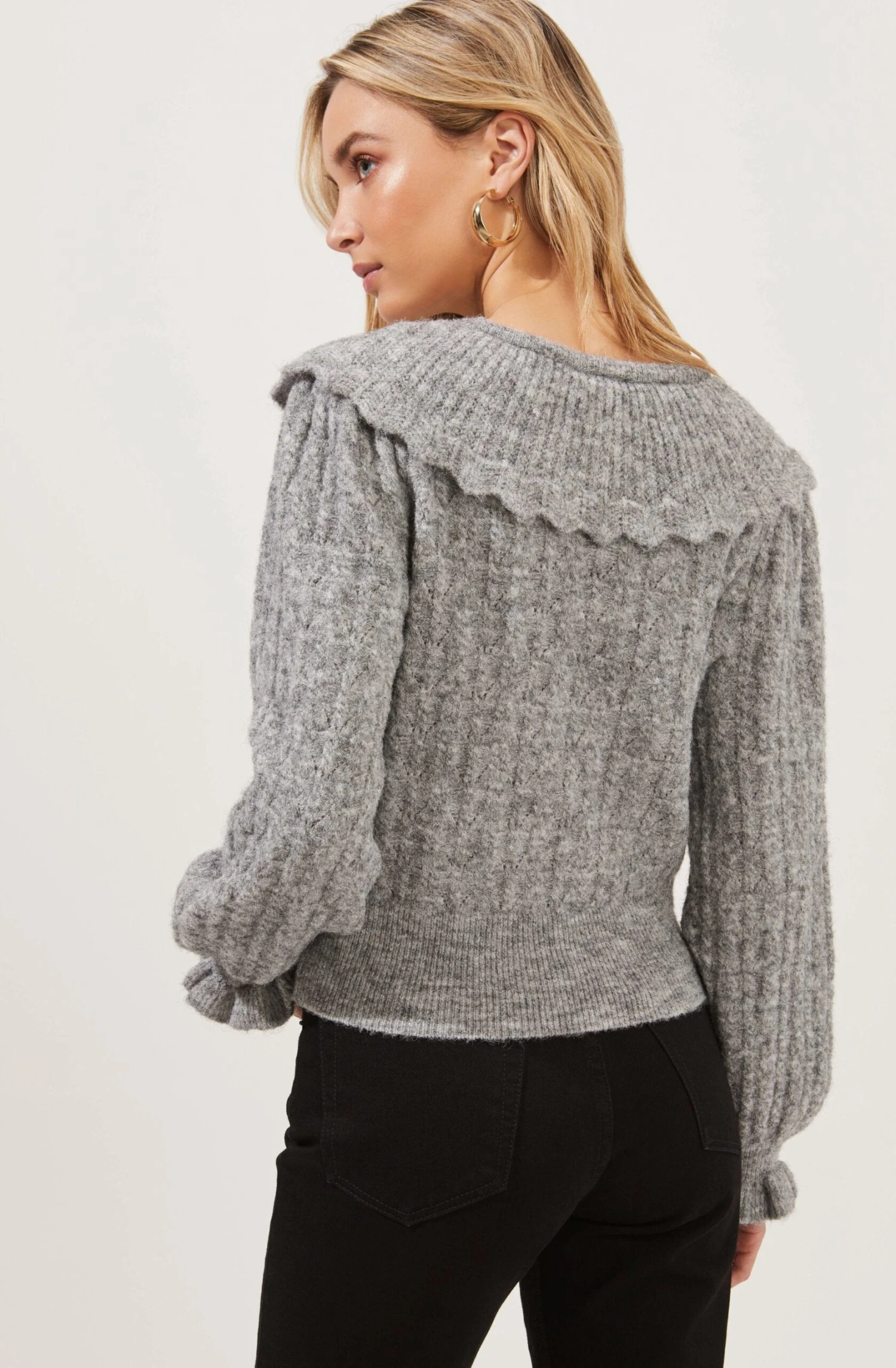 Safford Pointelle Oversized Collar Sweater 14 Safford Pointelle Oversized Collar Sweater - Image 12