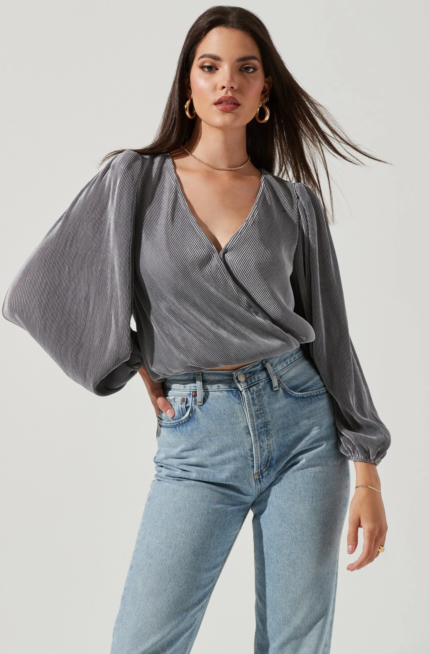 Valdez Pleated Wrap Top 3 Valdez Pleated Wrap Top