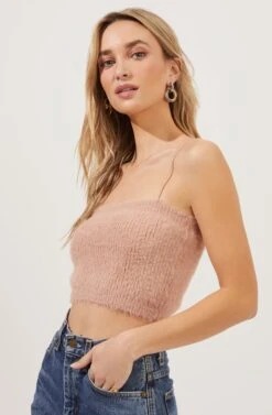 Lorain Fuzzy Knit Sweater Cami -Astr The Label Shop ACT16801 PINKCLAY 2