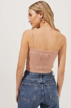 Lorain Fuzzy Knit Sweater Cami -Astr The Label Shop ACT16801 PINKCLAY 6