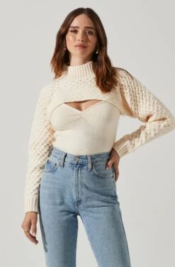 Imani Turtleneck Cable Knit Sweater Set