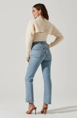 Imani Turtleneck Cable Knit Sweater Set -Astr The Label Shop ACT16803 CREAM 4