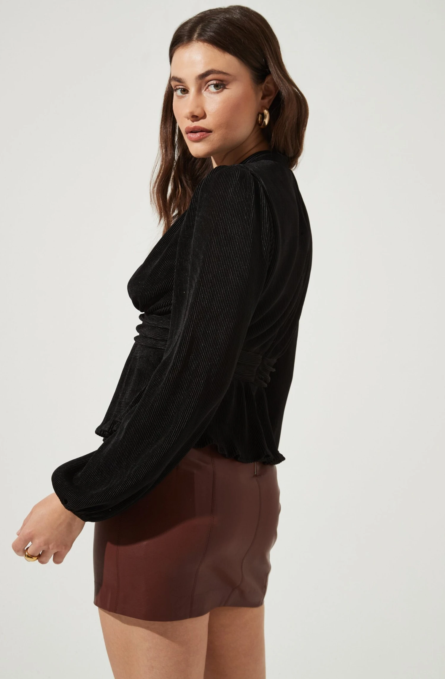 Sharon Long Sleeve Pleated Peplum Top 4 Sharon Long Sleeve Pleated Peplum Top - Image 2
