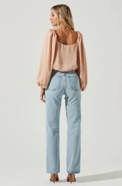 Cally Puff Sleeve Top -Astr The Label Shop ACT16813 BLUSH 3 1