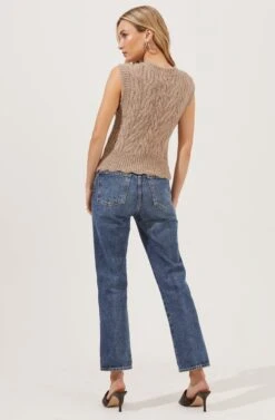 Medina Cable Knit Sweater Vest -Astr The Label Shop ACT16821 BEIGE 5