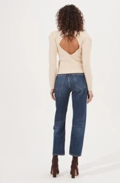 Catalina Volume Shoulder Cutout Sweater -Astr The Label Shop ACT16838 CREAM 4