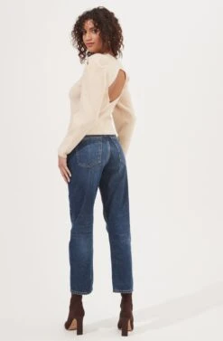 Catalina Volume Shoulder Cutout Sweater -Astr The Label Shop ACT16838 CREAM 5