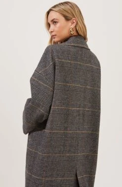 Evanston Plaid Oversized Coat 13 Evanston Plaid Oversized Coat -Astr The Label Shop ACT16842 BLACK GREYPLAID 6