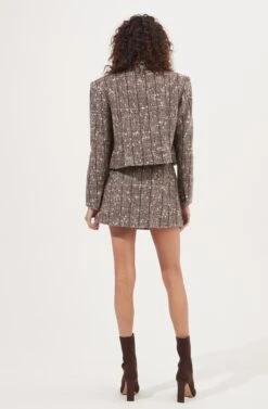 Christa Cropped Plaid Jacket 11 Christa Cropped Plaid Jacket -Astr The Label Shop ACT16857B BROWNMULTI 5