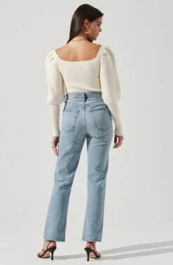 Esma Puff Sleeve Sweater -Astr The Label Shop ACT16860 OFFWHITE 5