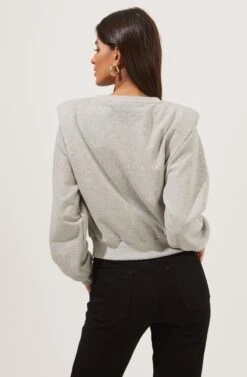 Sparrow Shoulder Pad Sweatshirt -Astr The Label Shop ACT16862 HEATHERGREY 6