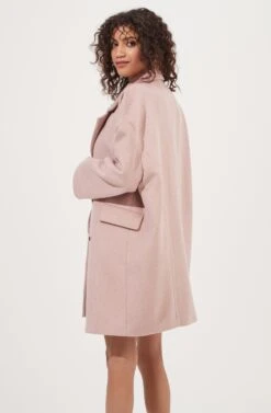 Rhea Double Breasted Coat -Astr The Label Shop ACT16870 DUSTYPINK 6