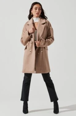Rhea Double Breasted Coat -Astr The Label Shop ACT16870 TAUPE 1052