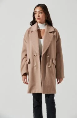 Rhea Double Breasted Coat -Astr The Label Shop ACT16870 TAUPE 1055