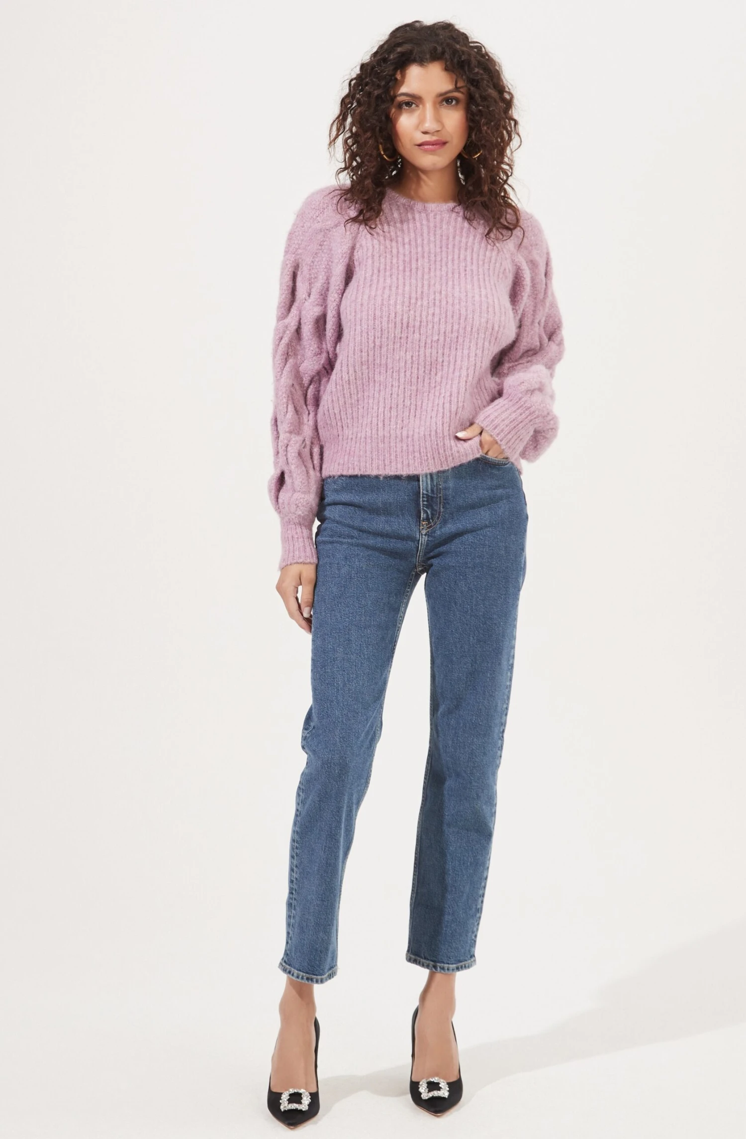Lizette Cable Knit Statement Sleeve Sweater 6 Lizette Cable Knit Statement Sleeve Sweater - Image 4