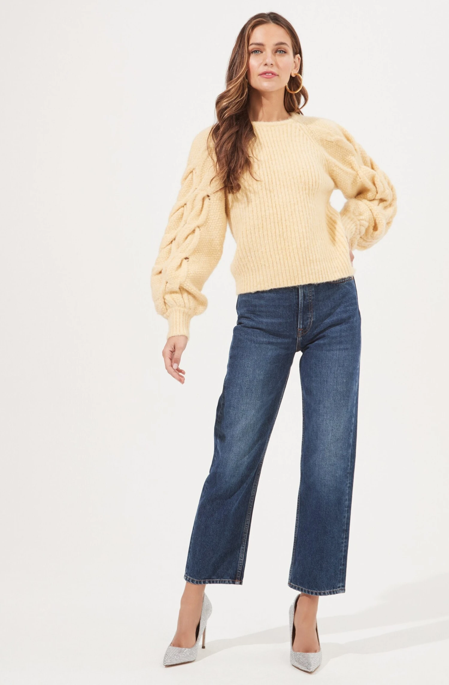 Lizette Cable Knit Statement Sleeve Sweater 16 Lizette Cable Knit Statement Sleeve Sweater - Image 14