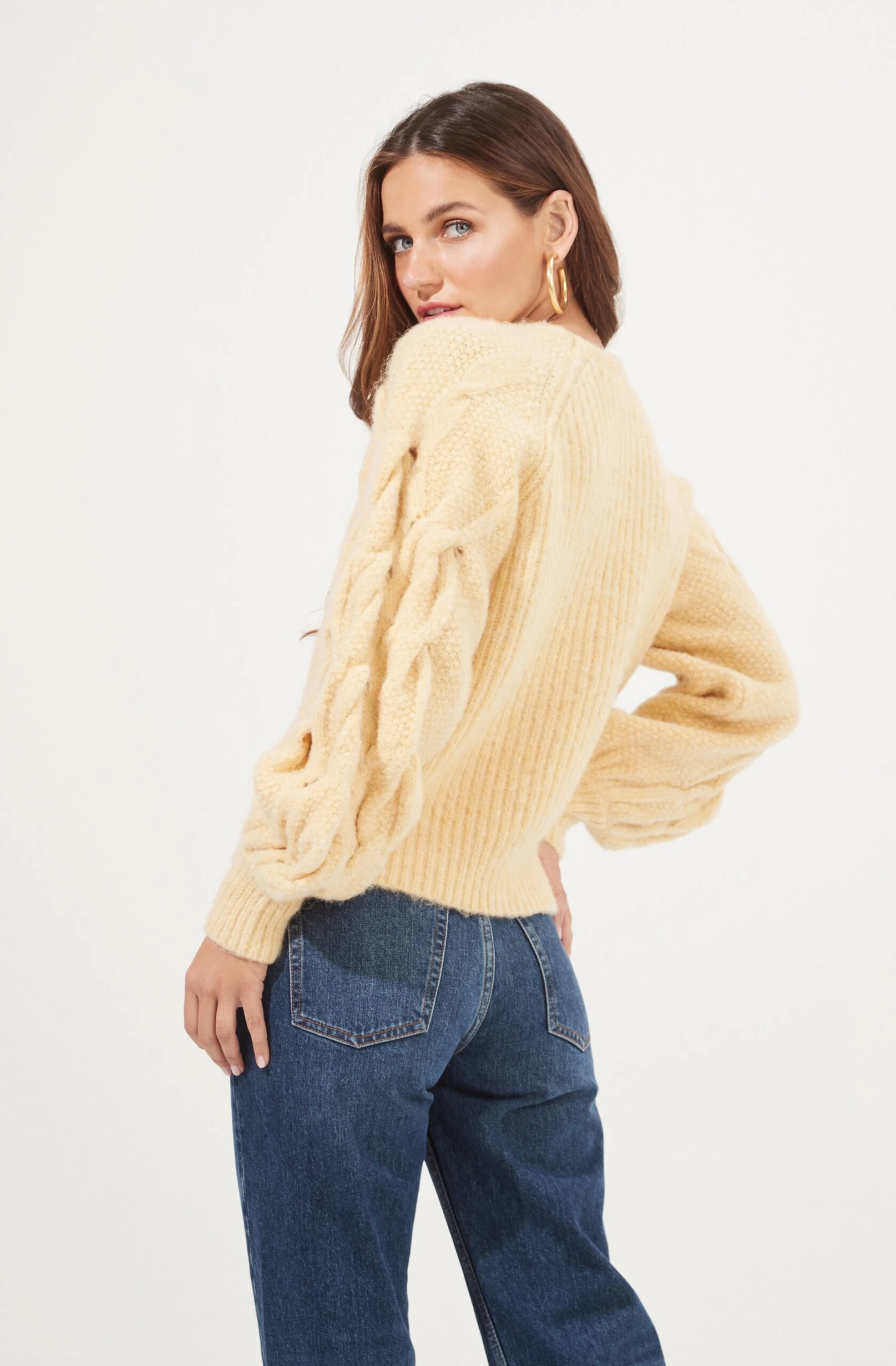 Lizette Cable Knit Statement Sleeve Sweater 18 Lizette Cable Knit Statement Sleeve Sweater - Image 16