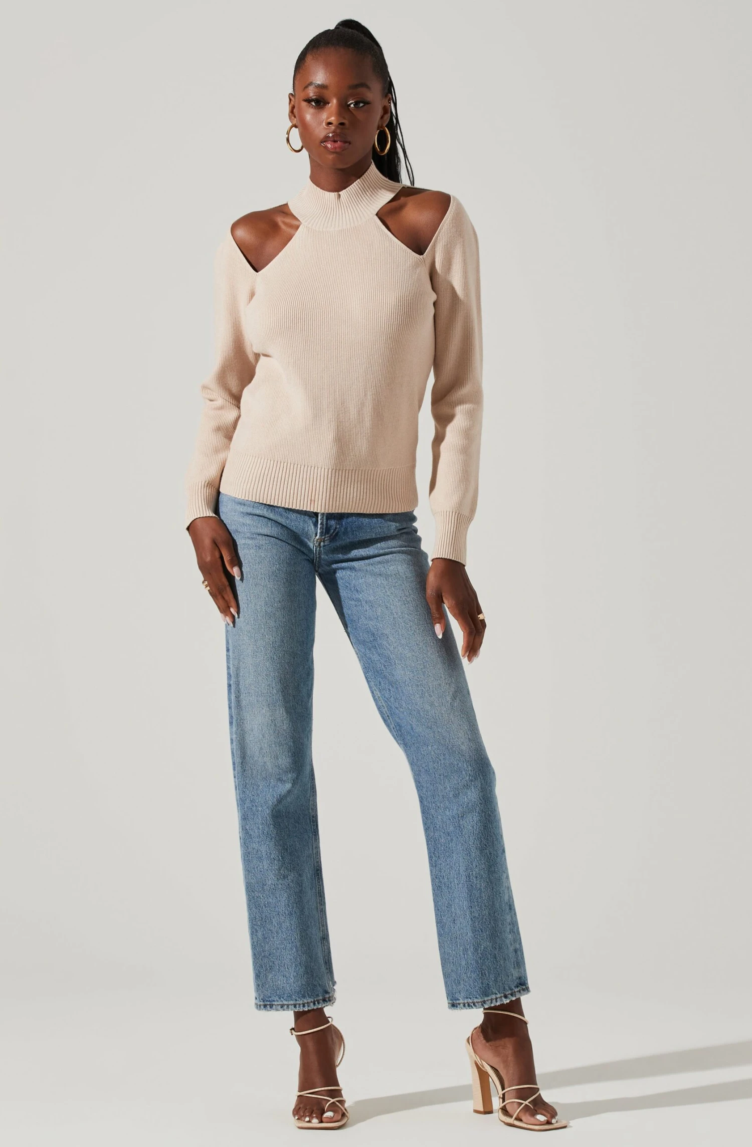 Hilary Shoulder Cutout Ribbed Knit Sweater 4 Hilary Shoulder Cutout Ribbed Knit Sweater - Image 2