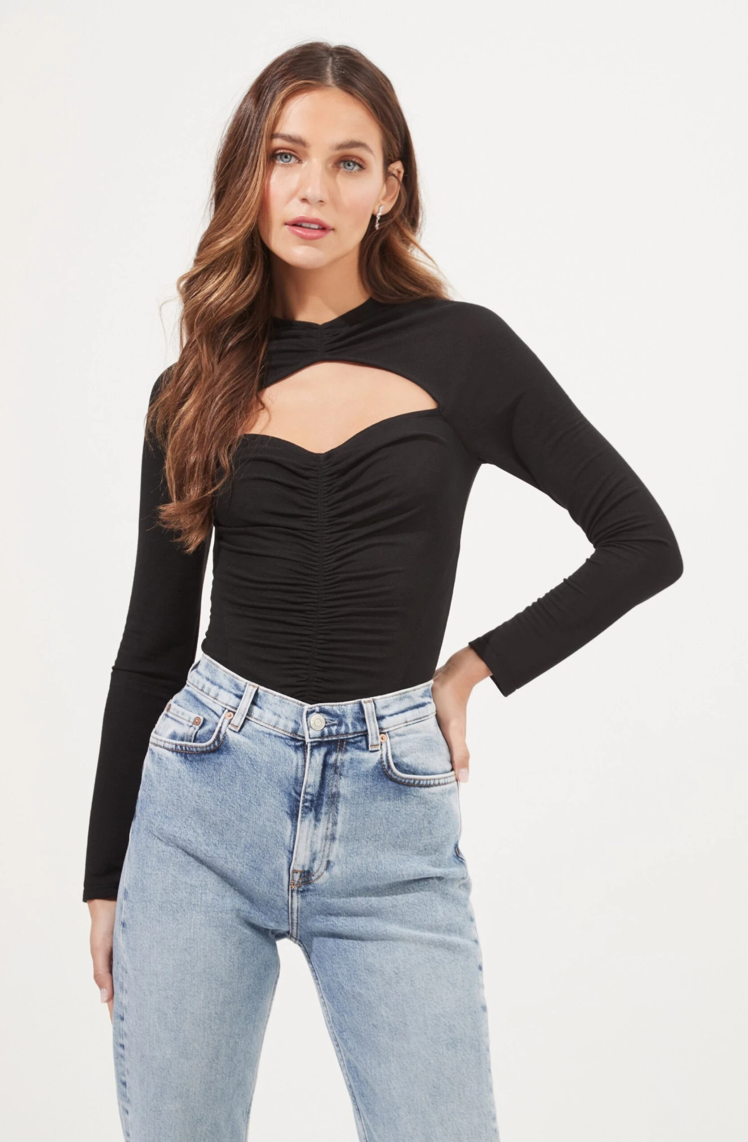 Cristen Ruched Cutout Bodysuit 3 Cristen Ruched Cutout Bodysuit