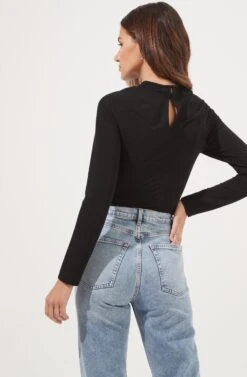 Cristen Ruched Cutout Bodysuit 23 Cristen Ruched Cutout Bodysuit -Astr The Label Shop ACT16916 BLACK 6