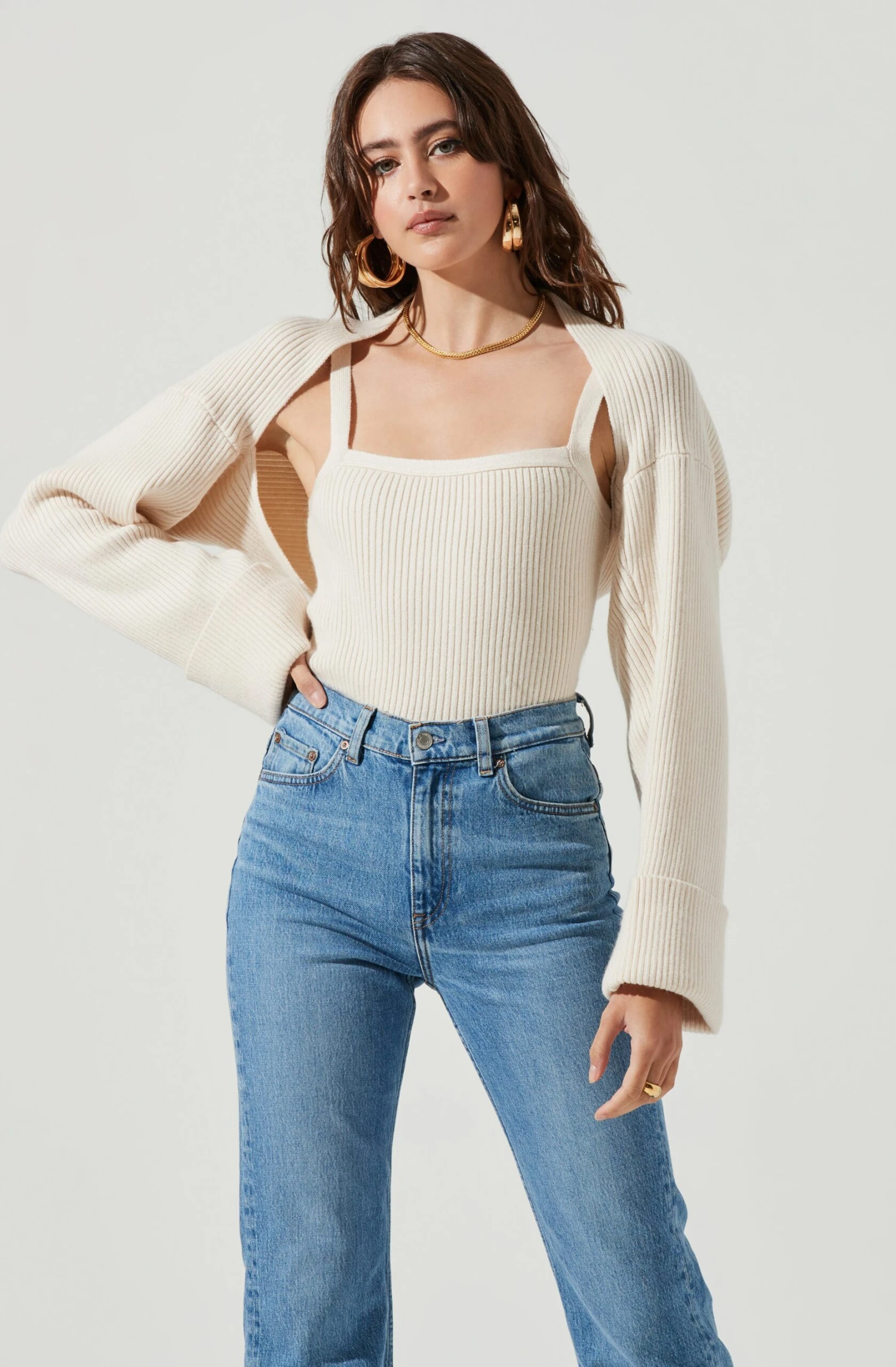 Yara Cami And Shrug Sweater Set 3 Yara Cami And Shrug Sweater Set