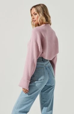 Yara Cami And Shrug Sweater Set 22 Yara Cami And Shrug Sweater Set -Astr The Label Shop ACT16924B PINK 5