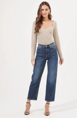 Fletcher Ribbed Knit Sweater 11 Fletcher Ribbed Knit Sweater -Astr The Label Shop ACT16932 TAUPE SILVER 1