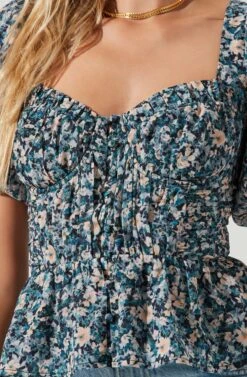 Clairemont Floral Top 11 Clairemont Floral Top -Astr The Label Shop ACT16963C BLUEPEACHMULTIFLORAL 6