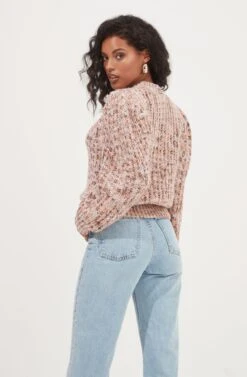 Gramercy Contrast Button Cardigan -Astr The Label Shop ACT16966 BLUE PEACHMULTI 6