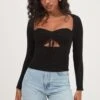 Cortana Cinched Front Cutout Sweater