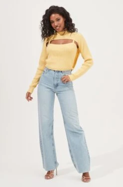 Astoria Attached Shrug Sweater -Astr The Label Shop ACT17006 SUNSHINEYELLOW 1