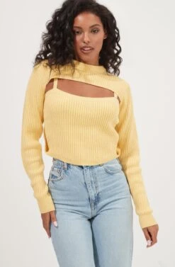 Astoria Attached Shrug Sweater -Astr The Label Shop ACT17006 SUNSHINEYELLOW 2