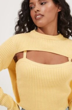 Astoria Attached Shrug Sweater -Astr The Label Shop ACT17006 SUNSHINEYELLOW 3